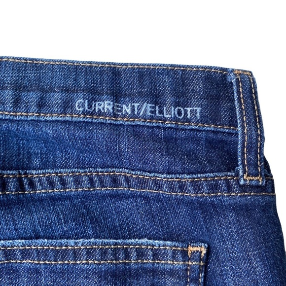 Current Elliot Jeans Size 27 The Beatnik Cuffed Ankle Crop Columbus Blue Wash - Picture 3 of 10